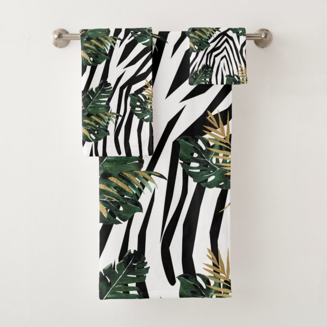 Conjunto de Toalhas de Impressão de Zebra Tropical (Insitu)
