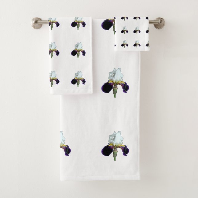 Conjunto de Toalhas de Íris Roxo e Branco (Insitu)