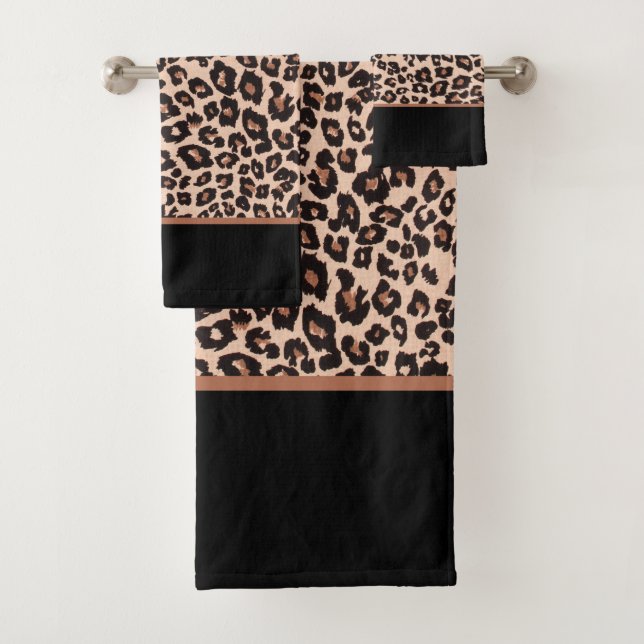 Conjunto de Toalhas de Luxo com Estampa de Leopard (Insitu)