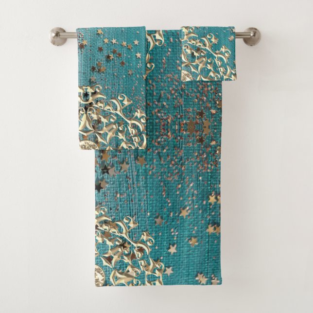 Conjunto de toalhas de mandala glittery (Insitu)