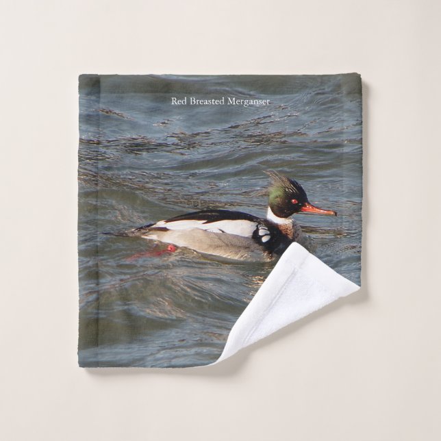 Conjunto de toalhas de Merganser em rotura vermelh (Pano de lavar)