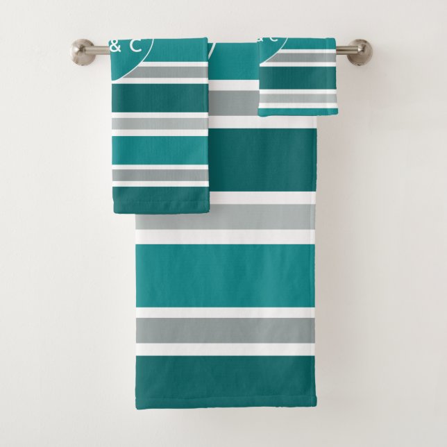 Conjunto de toalhas de monograma personalizado str (Insitu)