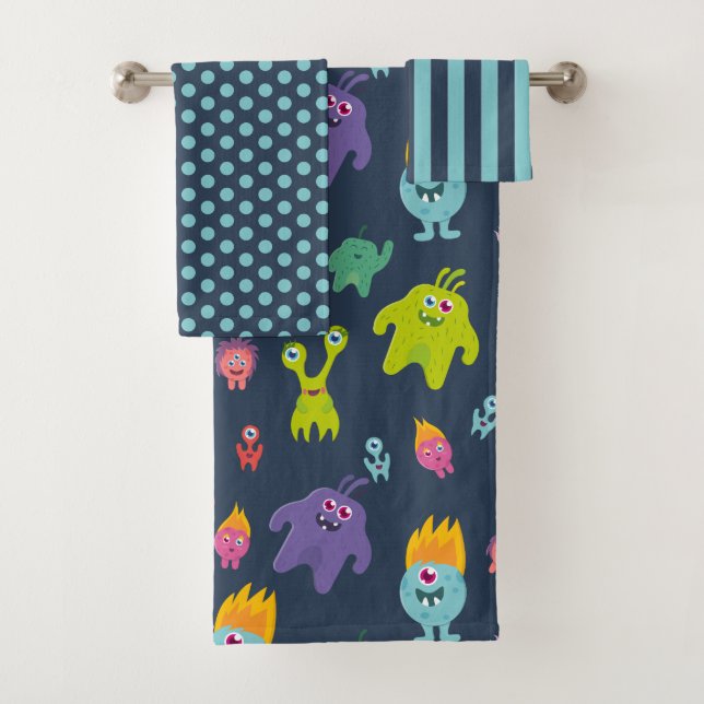 Conjunto de Toalhas de Monstros Divertidos (Insitu)