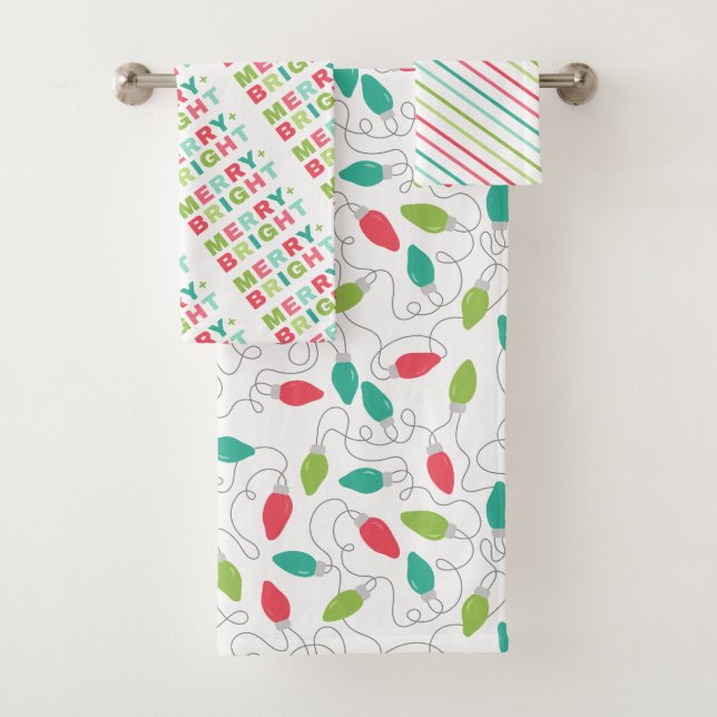 Conjunto de Toalhas de Natal felizes e brilhantes (Insitu)