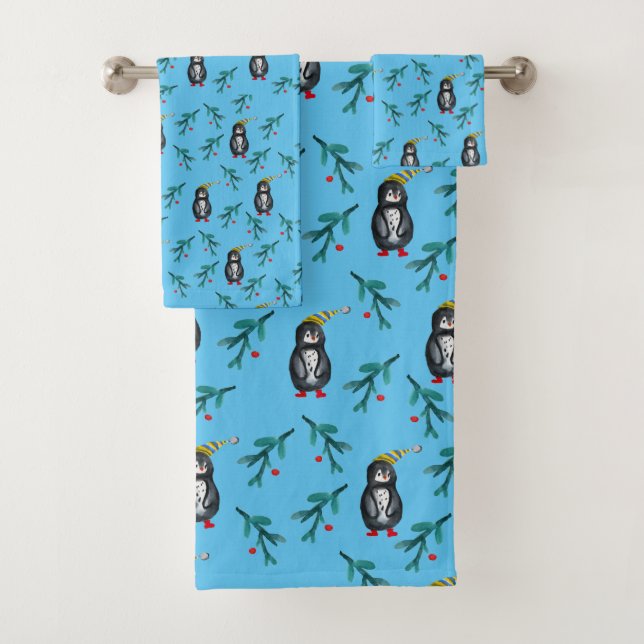 Conjunto de Toalhas de Natal Pinguins (Insitu)