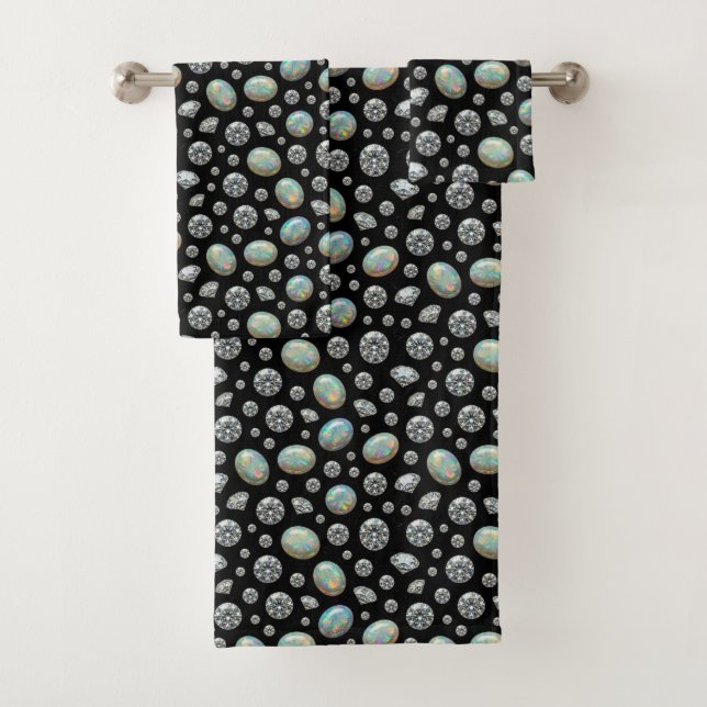 Conjunto de Toalhas de Opalas e Diamantes de Luxo (Insitu)