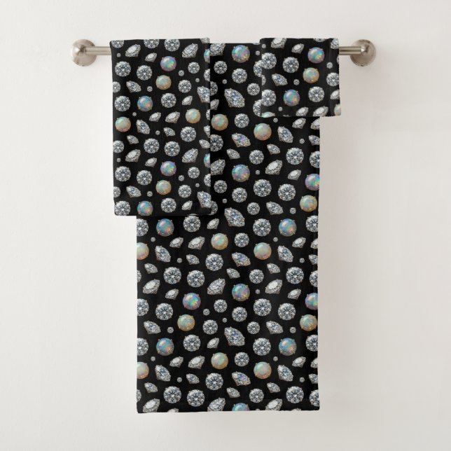 Conjunto de Toalhas de Opalas e Diamantes de Luxo (Insitu)