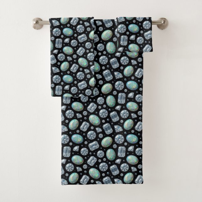 Conjunto de Toalhas de Opalas e Diamantes de Luxo (Insitu)