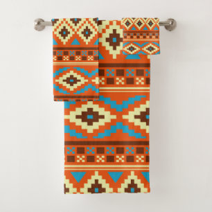 Conjunto de toalhas de padrão asteca asttec bonito