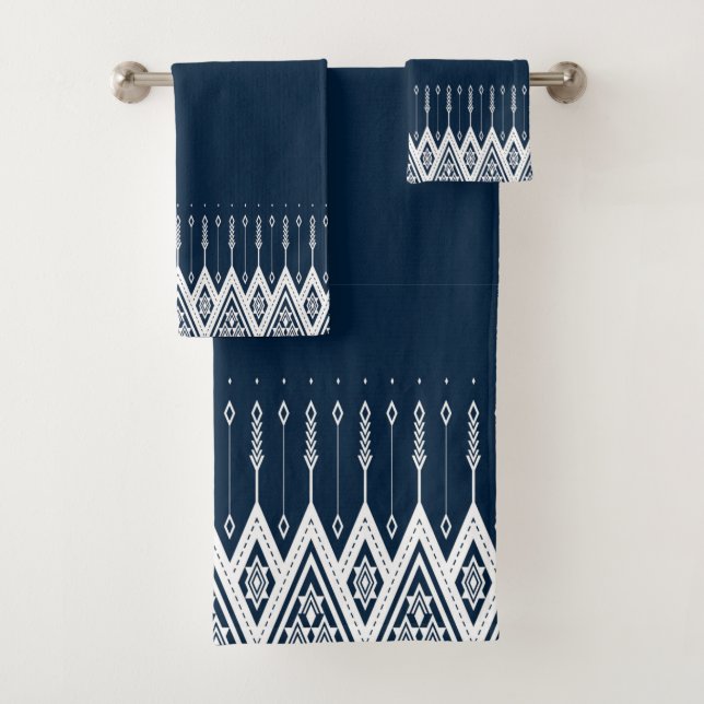 Conjunto de toalhas de padrão de diamante elegante (Insitu)