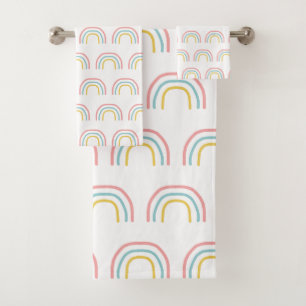 Conjunto de toalhas de padrão de pintura do arco-