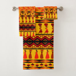 Conjunto de toalhas de padrão tribal africano