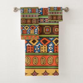 Conjunto de toalhas de padrão tribal africano