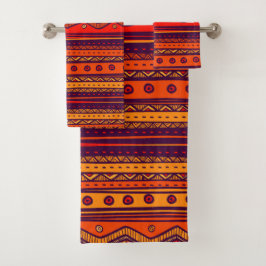 Conjunto de toalhas de padrão tribal africano