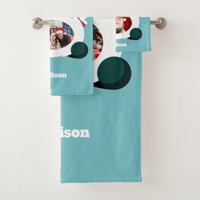 Conjunto de toalhas de Papais noeis personalizadas (Insitu)