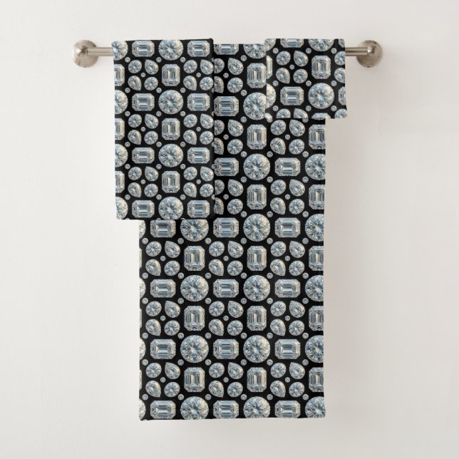 Conjunto de Toalhas de Pedras Preciosas Diamante d (Insitu)
