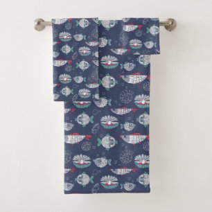 Conjunto de toalhas de peixes cortantes
