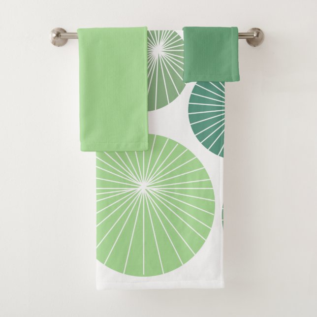 Conjunto de toalhas de pinças verdes dos anos 50 (Insitu)