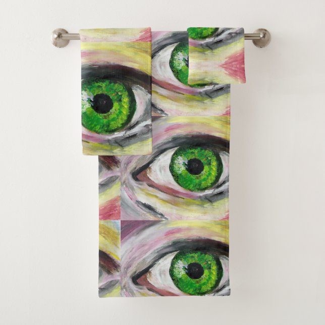 Conjunto de Toalhas de Pintura Olhos Verdes (Insitu)