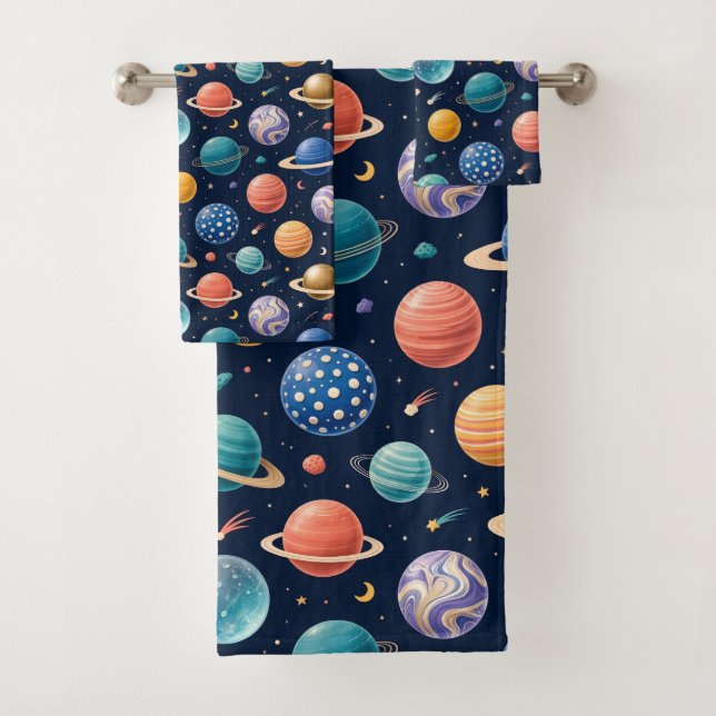 Conjunto de Toalhas de Planetas do Espaço Sideral  (Insitu)