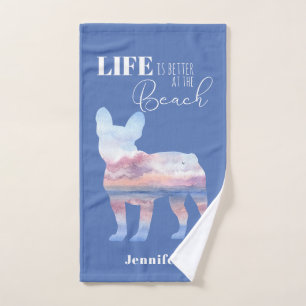 Conjunto de toalhas de praia de Bulldog Francês Pe