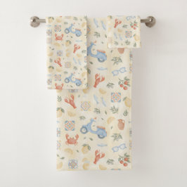 Conjunto de Toalhas de Praia de Verão Mediterrâneo