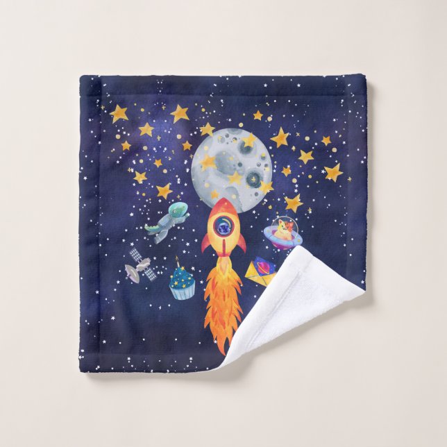 Conjunto de Toalhas de Rocketship Kids Blast-Off (Pano de lavar)