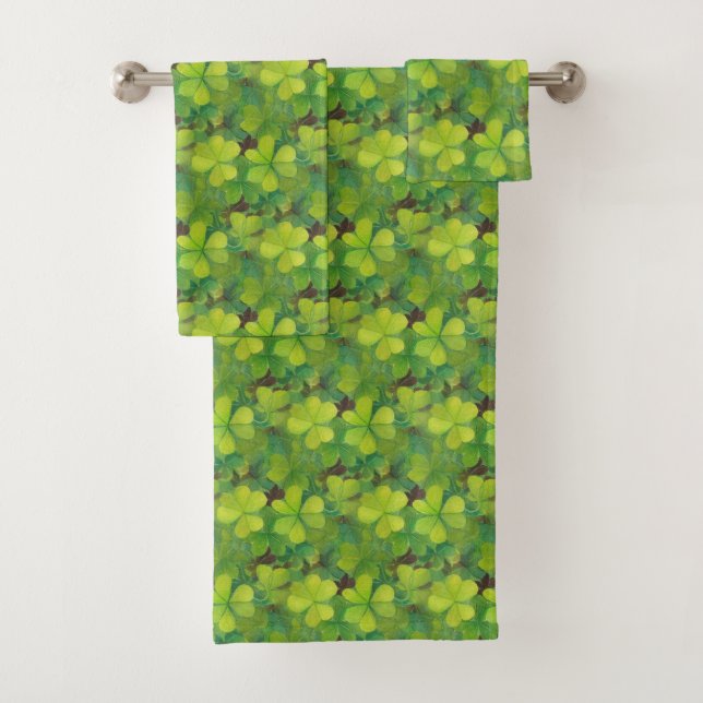 Conjunto de toalhas de shamrock verde (Insitu)