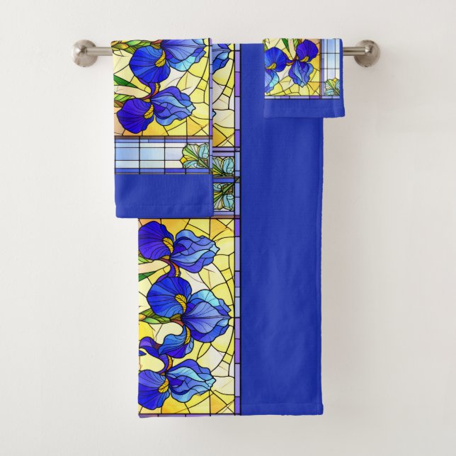 Conjunto de Toalhas de Vidro Pintado Floral Íris A (Insitu)