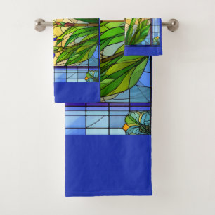 Conjunto de Toalhas de Vidro Pintado Floral Íris A