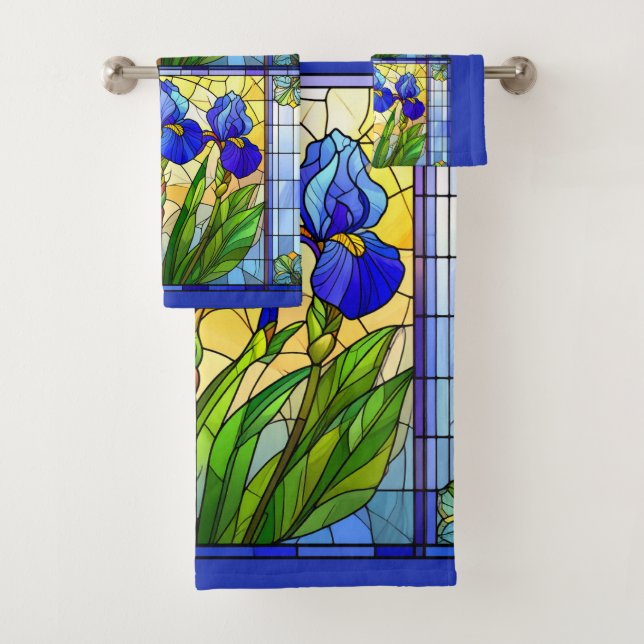 Conjunto de Toalhas de Vidro Pintado Floral Íris A (Insitu)