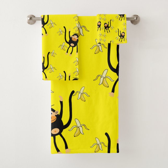 Conjunto De Toalhas De Volta Para O Macaco Pequeno Da Escola (Insitu)