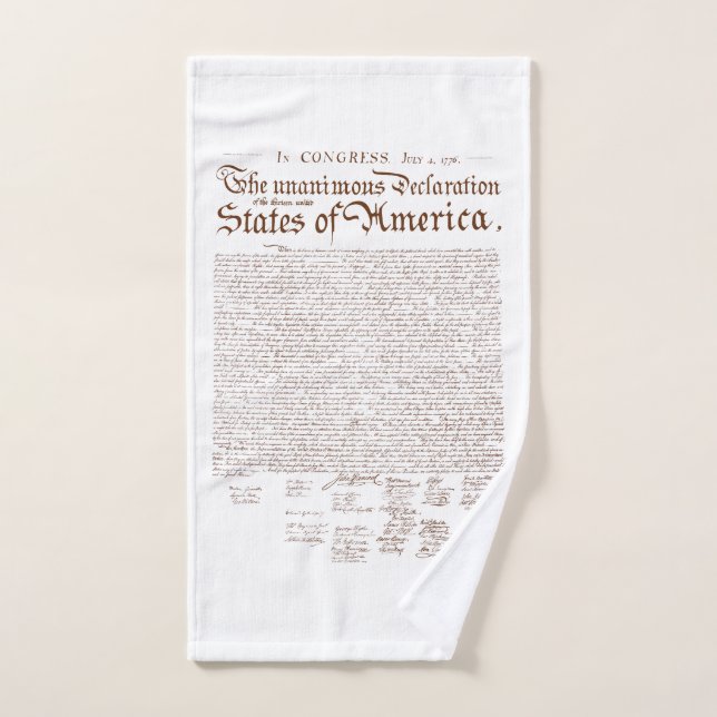 Conjunto De Toalhas Declaração de Independência dos EUA (Toalha de mão)