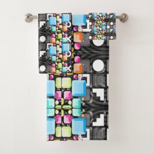 Conjunto De Toalhas Deco Cubista Geométrico Futurista