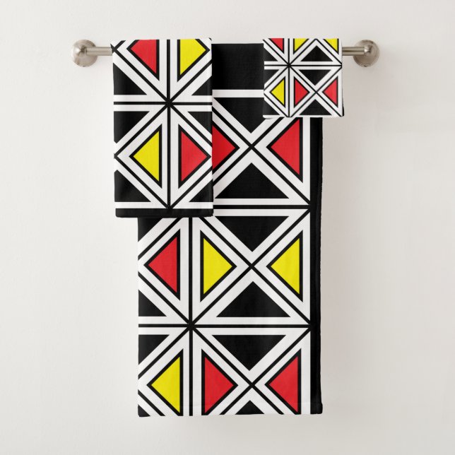 Conjunto De Toalhas Decor Tribal Geométrico (Insitu)