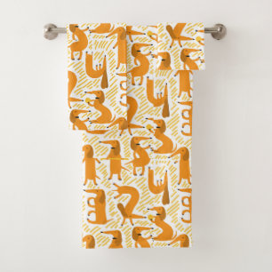 Conjunto De Toalhas Decoração ajustada do banheiro do cão do Wiener