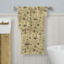 Decoração Costeira do Padrão do Mapa Antigo da Vin