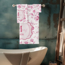 Decoração de Casa com Floral Monograma Toile Rosa 