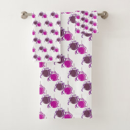 Conjunto De Toalhas Decoração de Férias Roxa Festiva Baubble