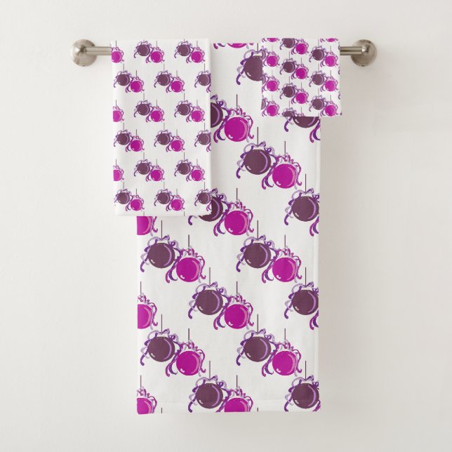 Conjunto De Toalhas Decoração de Férias Roxa Festiva Baubble (Insitu)