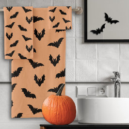 Conjunto De Toalhas Decoração de Halloween Vintage Morcegos Preto Lara