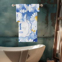 Decoração de Monograma de Margarida com Aquarela A