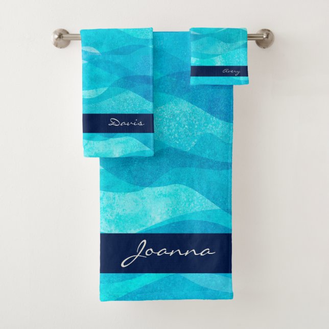 Conjunto de Toalhas decorativas de banho teal (Insitu)