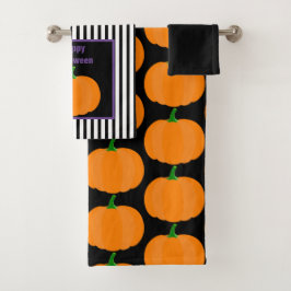 Conjunto De Toalhas Decorativo 3-Peça de Abóbora Moderno do Halloween