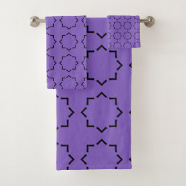 Conjunto De Toalhas Decorativo roxo e preto