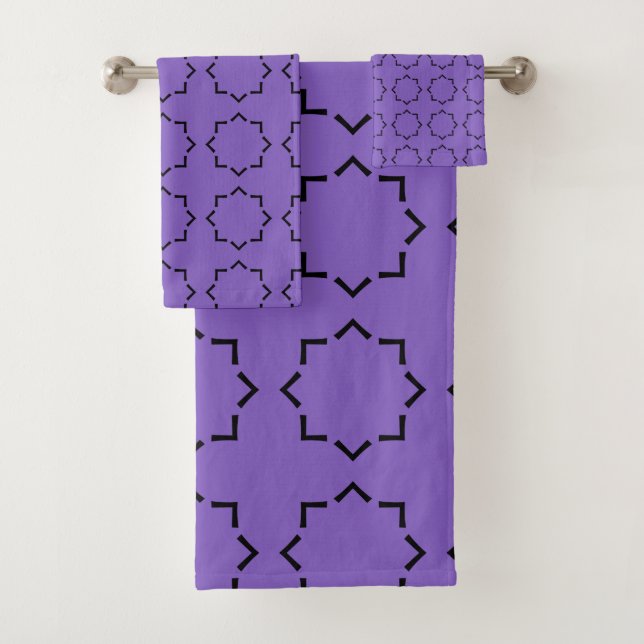 Conjunto De Toalhas Decorativo roxo e preto (Insitu)