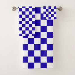 Conjunto De Toalhas Deep blue checkered 