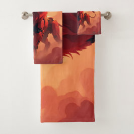Conjunto De Toalhas Deep Crimson Glow – The Lion of Burning Destiny.