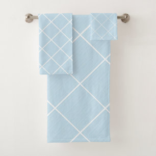 CONJUNTO DE TOALHAS DEFINIÇÃO DE TOWEL DO PADRÃO DE GRELHA AZUL SKY