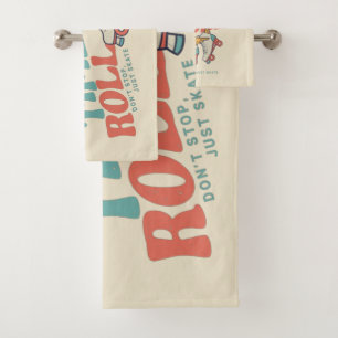 CONJUNTO DE TOALHAS DEIXE OS BONS TEMPOS ROLAREM O SKATE ROLLER DE RET